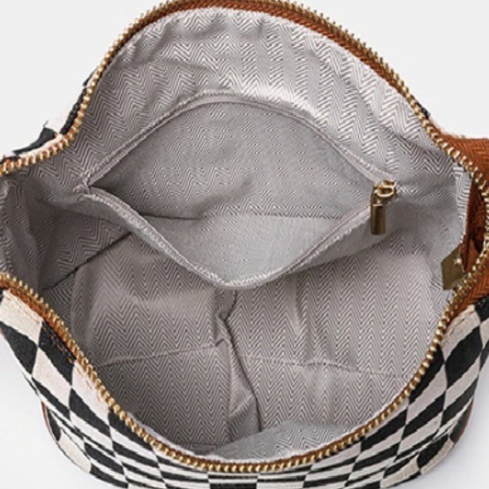 Checkered hollace crossbody cube tote bag - Picture 4 of 4